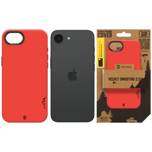 Apple iPhone 16e/17e čili červené Tactical MagForce Velvet Smoothie 2.0 MagSafe kompatibilné puzdro - 6