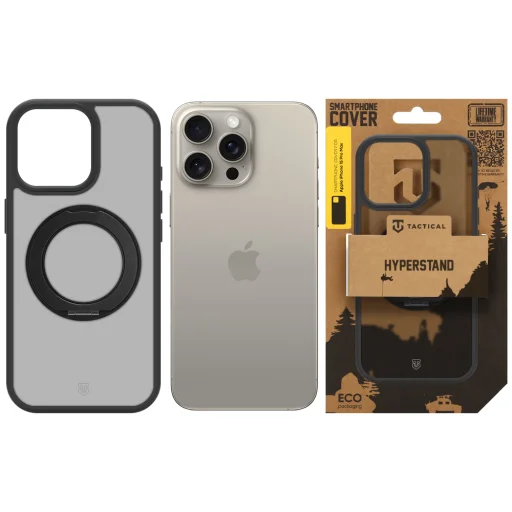  Apple iPhone 15 Pro Max aszfaltszínű Tactical MagForce Hyperstand tok - 5