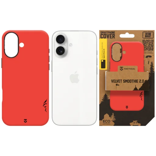  Apple iPhone 16 csilipiros Tactical MagForce Velvet Smoothie 2.0 MagSafe-kompatibilis szilikontok - 6