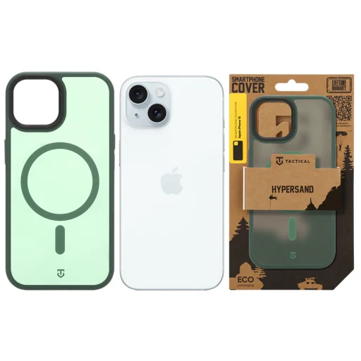 Apple iPhone 15 lesná zelená Tactical MagForce Hypersand puzdro - 6