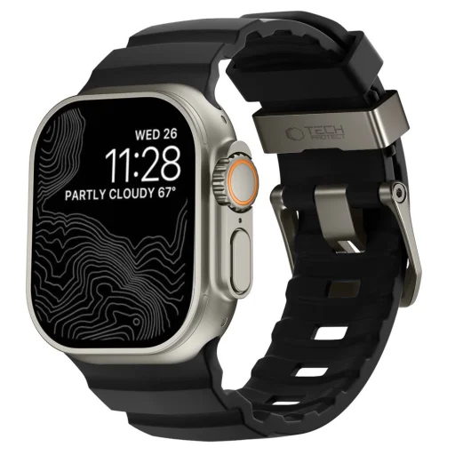 Apple Watch 8/9/10/11/12/SE/Ultra (44/45/46/49 mm) Tech-Protect Motion čierny remienok - 1