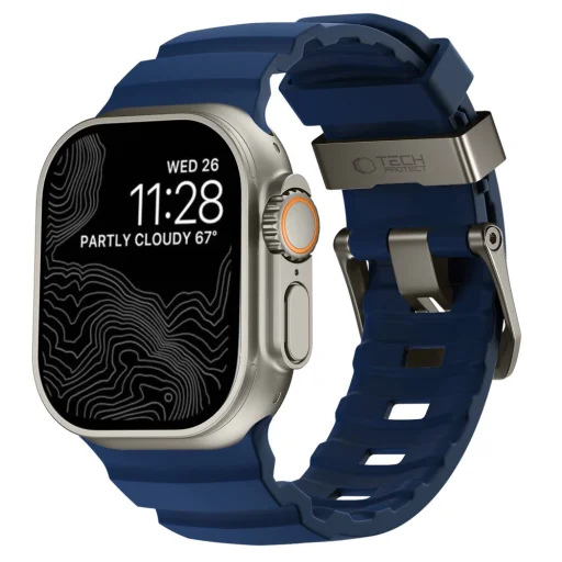 Apple Watch 8/9/10/11/12/SE/Ultra (44/45/46/49 mm) námornícka modrá Tech-Protect Motion remienok - 1