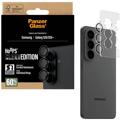  Samsung Galaxy S26 / S26+ PanzerGlass Hoops átlátszó, edzett üveg kameralencse-védő gyűrűk - 4