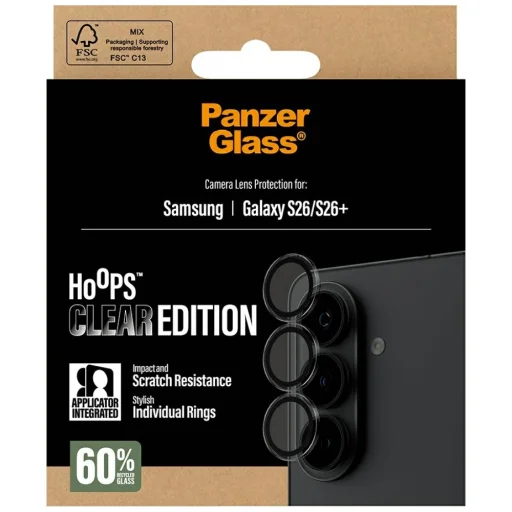  Samsung Galaxy S26 / S26+ PanzerGlass Hoops átlátszó, edzett üveg kameralencse-védő gyűrűk - 6