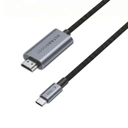 Tech-Protect UltraBoost USB-C – HDMI 2.1 kábel, 8K, 60 Hz, 300 cm, sivý - 4