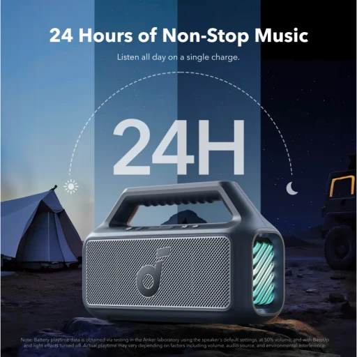Anker SoundCore Boom 2 Nová verzia modrý Bluetooth reproduktor, 80 W, TWS, RGB (A3138032) - 3