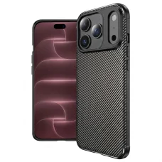 Čierne puzdro Techsuit CarbonFiber pre iPhone 18 Pro Max a iPhone 17 Pro Max