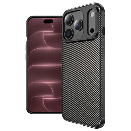 Čierne puzdro Techsuit CarbonFiber pre iPhone 18 Pro Max a iPhone 17 Pro Max - 1