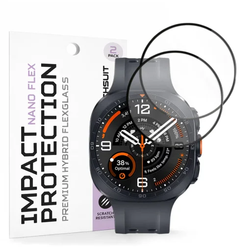 Samsung Galaxy Watch Ultra 2 Techsuit Nano Flex čierne ochranné tvrdené sklo, 2 ks - 1