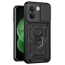 Xiaomi Redmi Note 17 Pro Max Techsuit CamShield Series puzdro s ochranou fotoaparátu a prstencovým stojanom, čierne