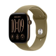 Apple Watch Series 12 GPS 46 mm s tmavobronzovým hliníkovým puzdrom a olivovozeleným športovým remienkom – M/L (mjeu4mp/a)