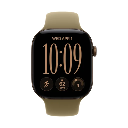 Apple Watch Series 12 GPS 46 mm s tmavobronzovým hliníkovým puzdrom a olivovozeleným športovým remienkom – M/L (mjeu4mp/a) - 3