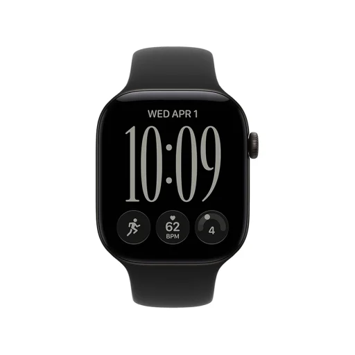 Apple Watch S12 GPS 42 mm s čiernym hliníkovým puzdrom, čiernym športovým remienkom – S/M (mjea4mp/a) - 3