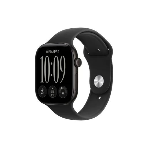Apple Watch S12 GPS 42 mm s čiernym hliníkovým puzdrom, čiernym športovým remienkom – S/M (mjea4mp/a) - 1