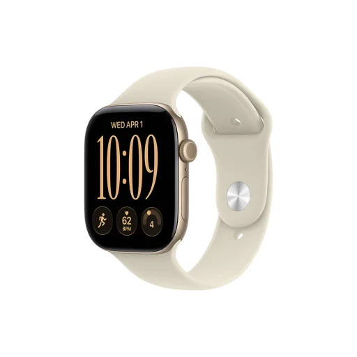 Apple Watch S12 GPS 42 mm so svetlozlatým hliníkovým puzdrom a pieskovým športovým remienkom – S/M (mjed4mp/a) - 1