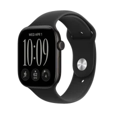 Apple Watch S12 GPS 46 mm s čiernym hliníkovým puzdrom a čiernym športovým remienkom – M/L (mjel4mp/a)