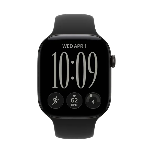 Apple Watch S12 GPS 46 mm s čiernym hliníkovým puzdrom a čiernym športovým remienkom – M/L (mjel4mp/a) - 3
