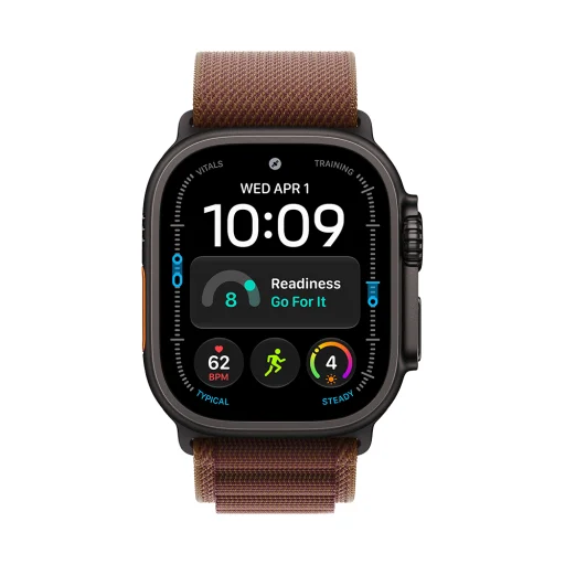 Apple Watch Ultra 4 Cellular 49 mm s čiernym titánovým puzdrom a bordovým alpským remienkom – L (mjc24qh/a) - 2