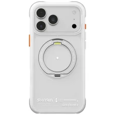 iPhone 18 Pro Max / 17 Pro Max biele puzdro SKINARMA Atlas MagSafe s 360° otočným stojanom