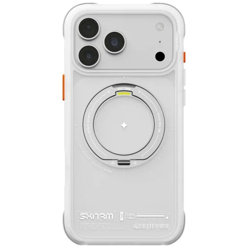 iPhone 18 Pro Max / 17 Pro Max biele puzdro SKINARMA Atlas MagSafe s 360° otočným stojanom - 1