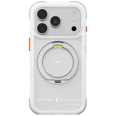 iPhone 18 Pro / iPhone 17 Pro biele puzdro SKINARMA Atlas MagSafe s otočným stojanom