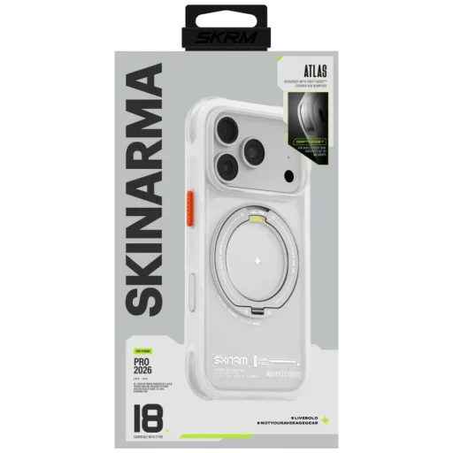 iPhone 18 Pro / iPhone 17 Pro biele puzdro SKINARMA Atlas MagSafe s otočným stojanom - 7