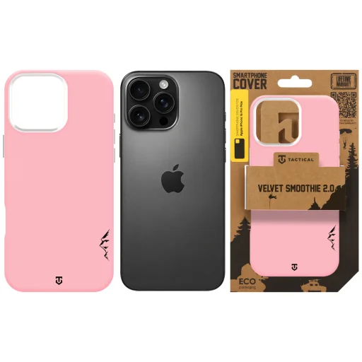 Apple iPhone 16 Pro Max Tactical MagForce Velvet Smoothie 2.0 MagSafe kompatibilný silikónový kryt, ružový panter - 6
