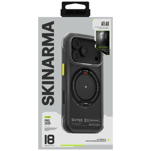 iPhone 18 Pro / 17 Pro SKINARMA Atlas MagSafe puzdro s 360° otočným stojanom, čierne - 7