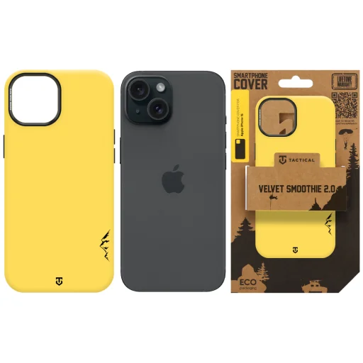 Banánovo žlté silikónové puzdro Tactical MagForce Velvet Smoothie 2.0 pre Apple iPhone 15 - 6