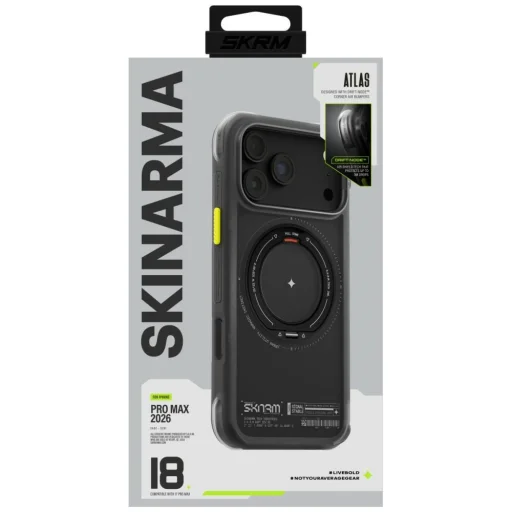 Čierne puzdro SKINARMA Atlas MagSafe pre iPhone 18 Pro Max / 17 Pro Max s 360° otočným stojanom - 7