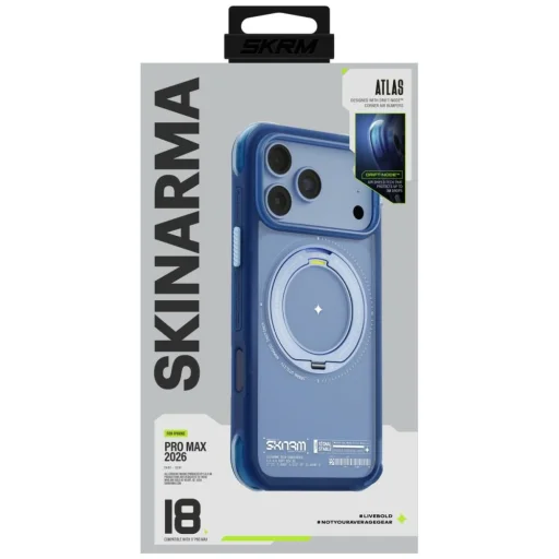 iPhone 18 Pro Max a iPhone 17 Pro Max puzdro SKINARMA Atlas MagSafe s 360° otočným stojanom, modré - 7