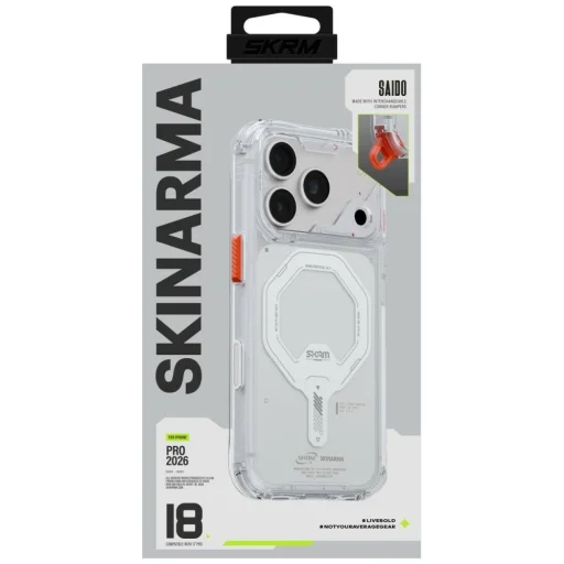 Priehľadný SKINARMA SAIDO Mag Charge MagSafe tvrdý kryt pre iPhone 18 Pro / 17 Pro - 6