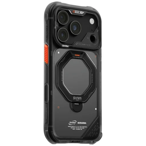 iPhone 18 Pro / iPhone 17 Pro SKINARMA Saturn MagSafe puzdro s otočným stojanom, čierne - 3