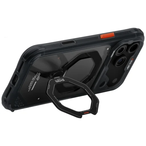 iPhone 18 Pro / iPhone 17 Pro SKINARMA Saturn MagSafe puzdro s otočným stojanom, čierne - 4