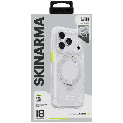 iPhone 18 Pro / iPhone 17 Pro SKINARMA Saturn MagSafe puzdro s otočným stojanom, mrazivé - 7