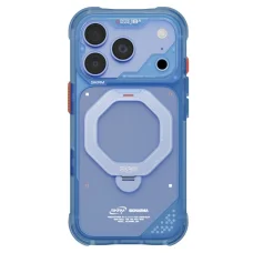 iPhone 18 Pro / 17 Pro SKINARMA Saturn MagSafe puzdro s otočným stojanom, modré