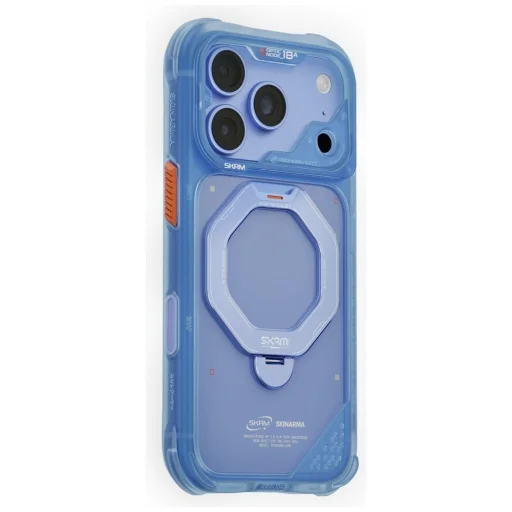 iPhone 18 Pro / 17 Pro SKINARMA Saturn MagSafe puzdro s otočným stojanom, modré - 2