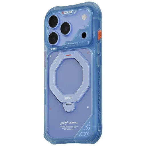 iPhone 18 Pro / 17 Pro SKINARMA Saturn MagSafe puzdro s otočným stojanom, modré - 3