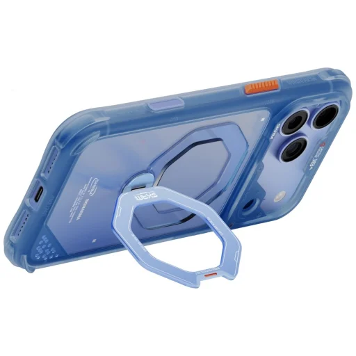 iPhone 18 Pro / 17 Pro SKINARMA Saturn MagSafe puzdro s otočným stojanom, modré - 4