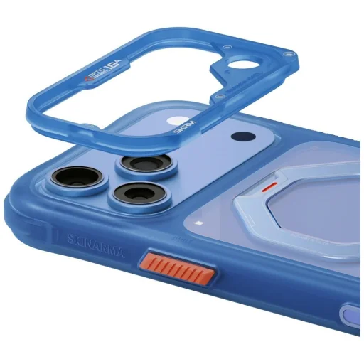iPhone 18 Pro / 17 Pro SKINARMA Saturn MagSafe puzdro s otočným stojanom, modré - 5