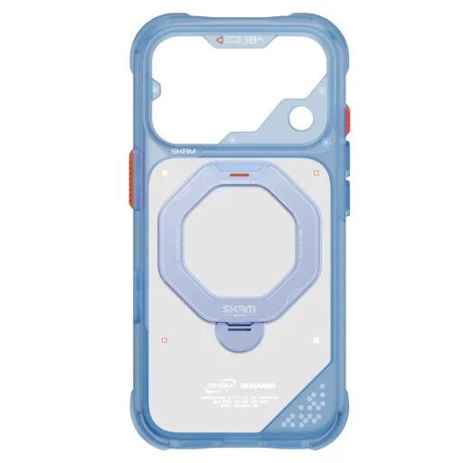 iPhone 18 Pro / 17 Pro SKINARMA Saturn MagSafe puzdro s otočným stojanom, modré - 6