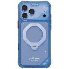 Modré puzdro SKINARMA Saturn MagSafe pre iPhone 18 Pro Max a iPhone 17 Pro Max s otočným stojanom