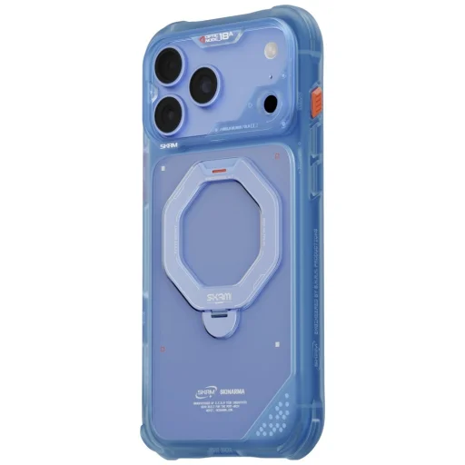 Modré puzdro SKINARMA Saturn MagSafe pre iPhone 18 Pro Max a iPhone 17 Pro Max s otočným stojanom - 2