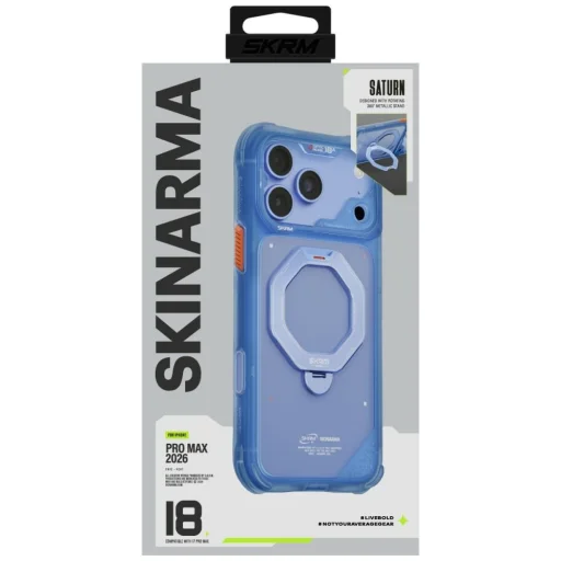 Modré puzdro SKINARMA Saturn MagSafe pre iPhone 18 Pro Max a iPhone 17 Pro Max s otočným stojanom - 6