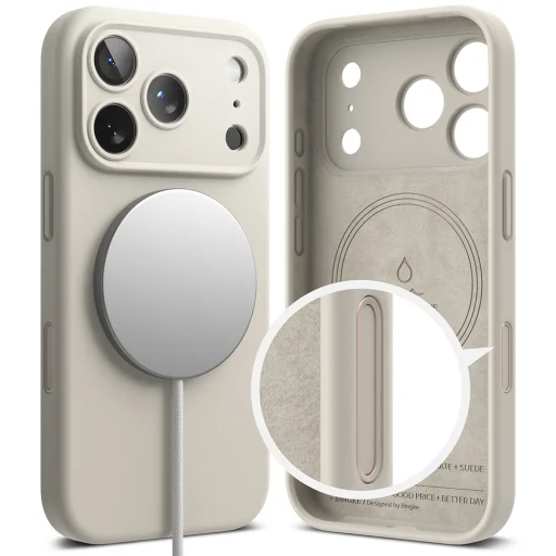 Silikónové puzdro Ringke MagSafe pre iPhone 18 Pro v kamennej farbe - 2