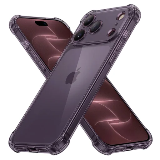 iPhone 18 Pro Max / iPhone 17 Pro Max dymovo čierny Techsuit nárazuvzdorný, priehľadný silikónový kryt - 1