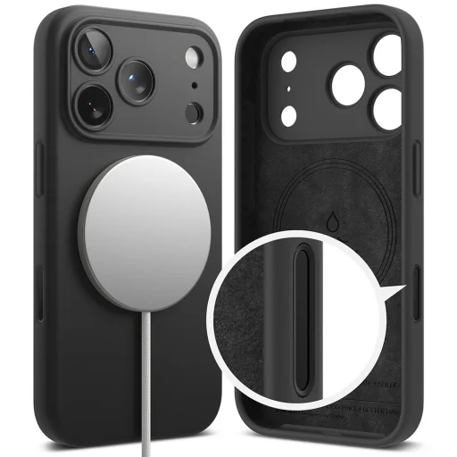 Čierne silikónové puzdro Ringke MagSafe pre iPhone 18 Pro - 2