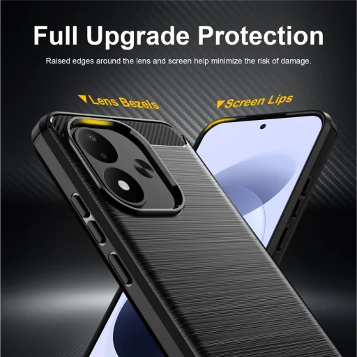 Xiaomi Redmi Note 17 4G / Redmi Note 17 5G čierne Techsuit Carbon Silicone nárazuvzdorné puzdro - 2