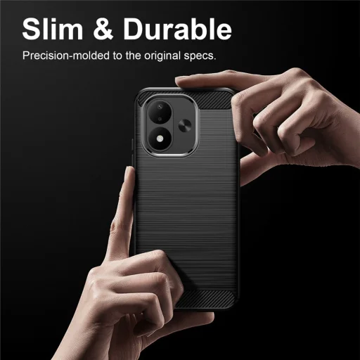 Xiaomi Redmi Note 17 4G / Redmi Note 17 5G čierne Techsuit Carbon Silicone nárazuvzdorné puzdro - 5