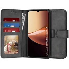 Knižkové puzdro Techsuit Diary Book pre Xiaomi Redmi 17C 5G, čierne